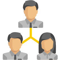 Picto représentant un triangle de 3 personnes